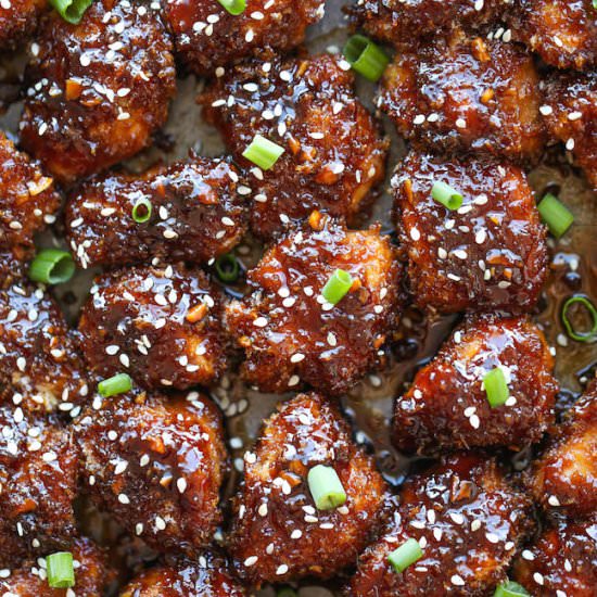 Sticky Garlic Chicken Bites