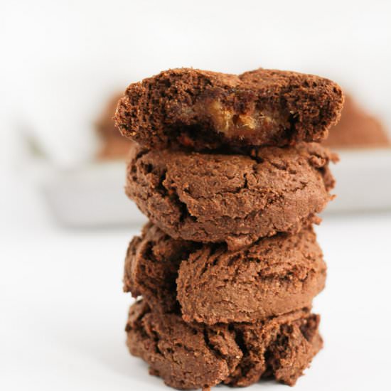 Caramel Stuffed Chocolate Cookies