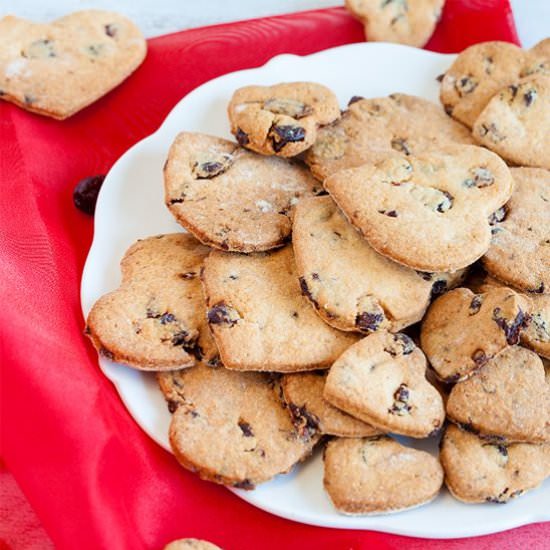 Heart Shaped Cranberry Cookies