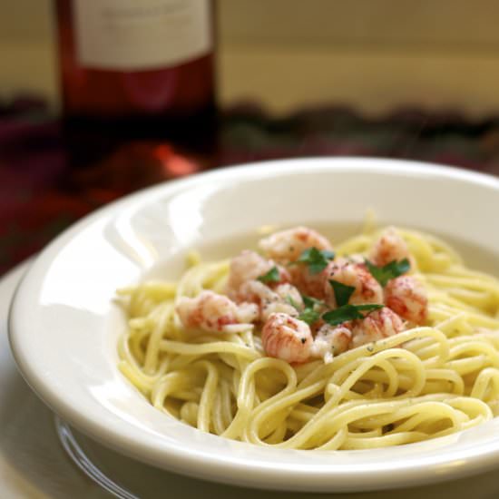 Langostino with Vanilla Cream Sauce
