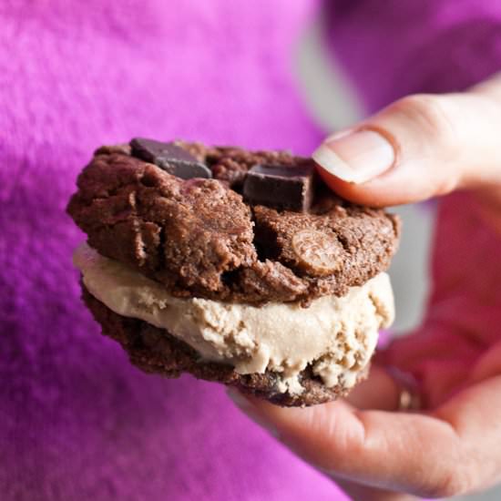 Chocolate Cookie Ice Cream Sandwich