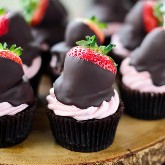 Chocolate Strawberry Cupcakes