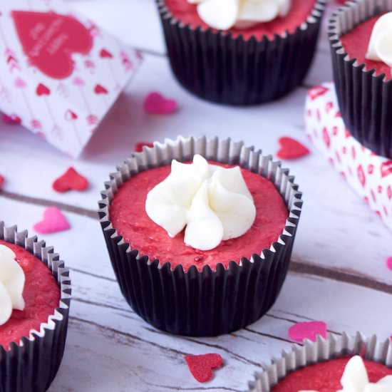 Blushing Velvet Cheesecakes