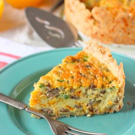Sausage and Cheddar Quiche