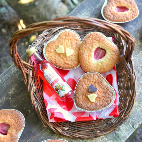 Marzipan & White Choco Love Cakes