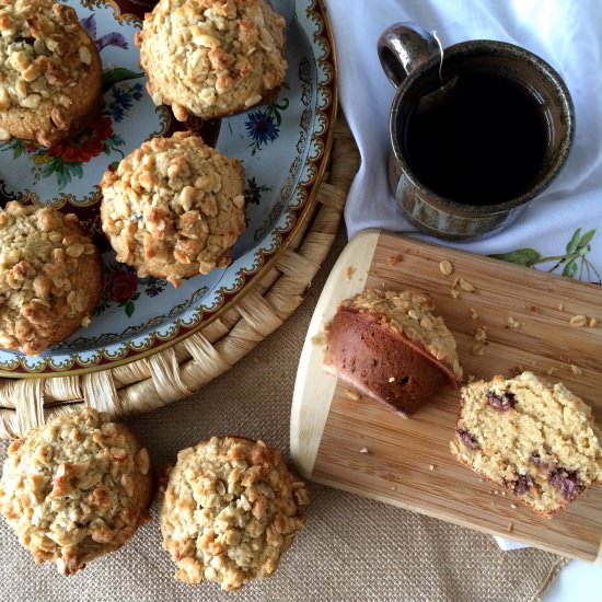 Chocolate Chip Coconut Oat Muffins