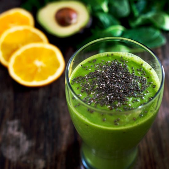 Orange Avocado Green Smoothie