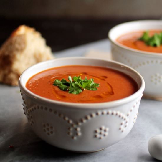 Vegan Roasted Red Pepper Soup