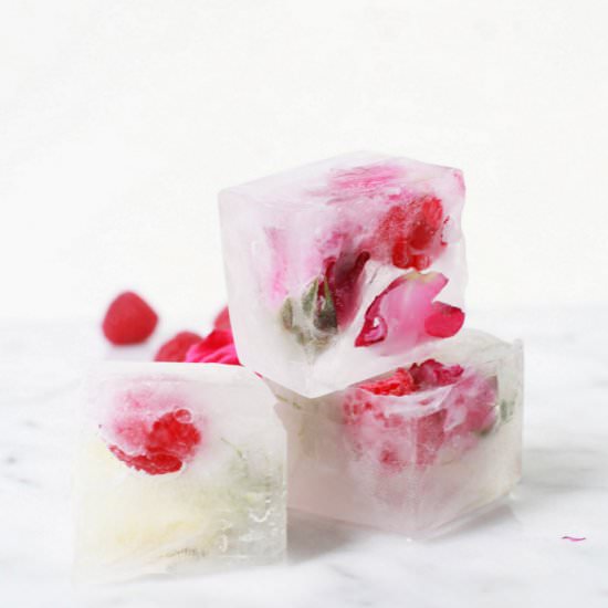 Raspberry Rose Ice Cubes