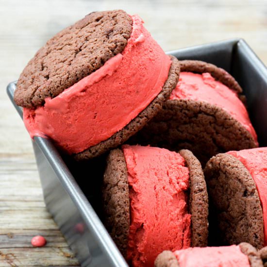 Red Velvet Ice Cream Sandwiches