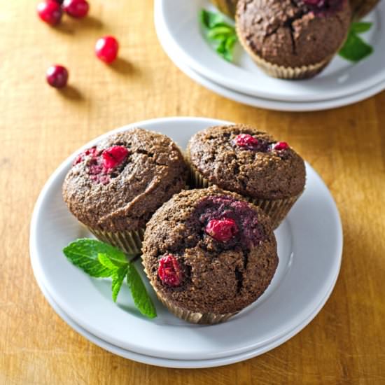 Paleo Chocolate Cranberry Muffins
