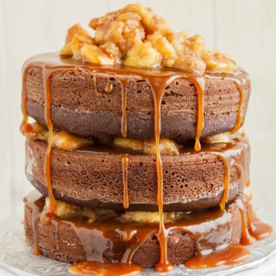 Chocolate Caramel Banana Cake