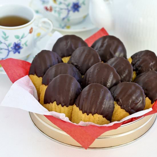 Chocolate Dipped Madeleines