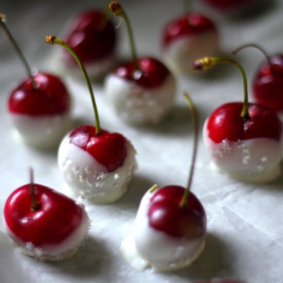 Pretty White Chocolate Cherries