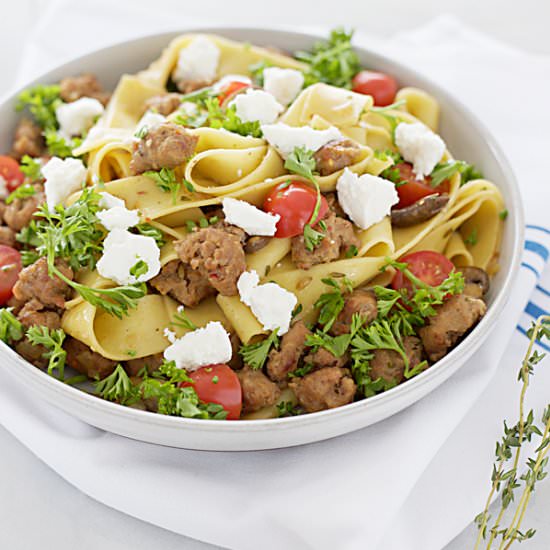 Pappardelle Pasta with Sausage