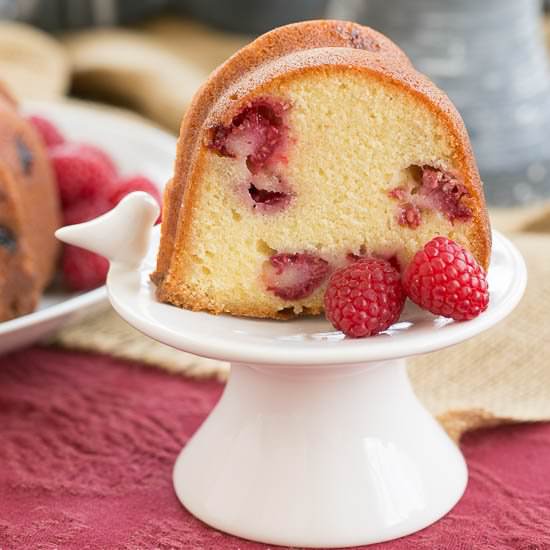 Raspberry Amaretto Bundt Cake