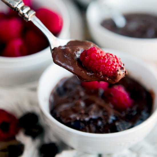 Dark Chocolate Raspberry Pudding