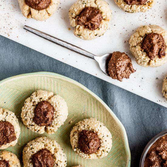 Almond thumbprint cookies