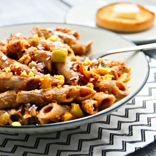 Tomato, Onion, and Egg Penne