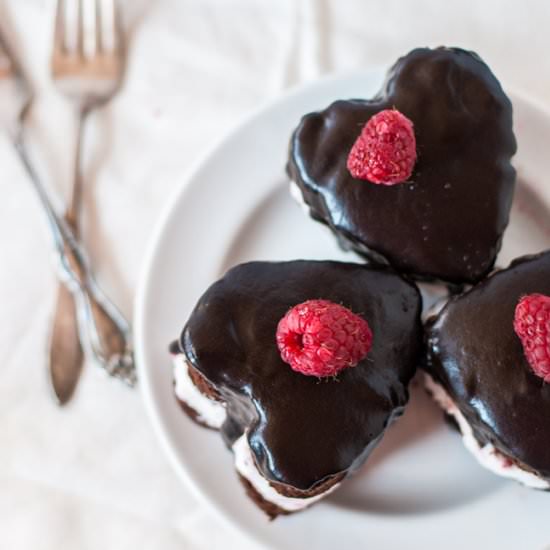 Choc Cake w Raspberry Whipped Cream