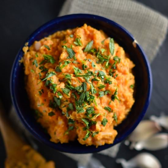 Garlic Mashed Sweet Potatoes
