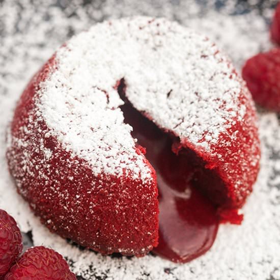 Red Velvet Molten Lava Cakes