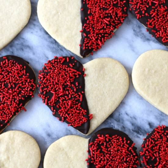 Black & White Heart Sugar Cookies