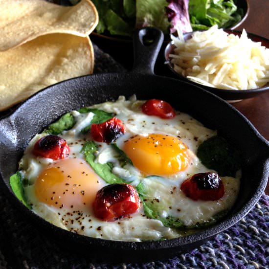 Italian Baked Eggs With Spinach