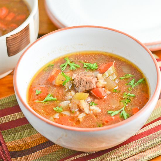 Slow Cooker Beef and Barley Soup