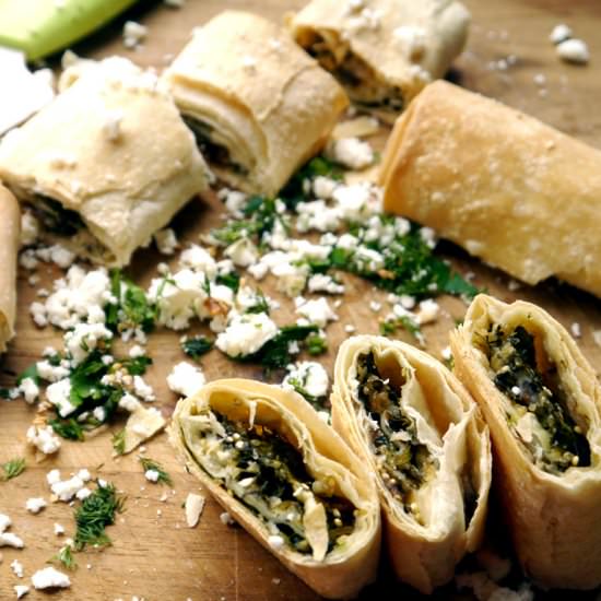 Easy Spanakopita Quinoa Roll-Ups