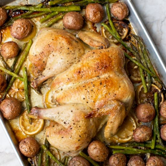 Spatchcock Chicken Dinner