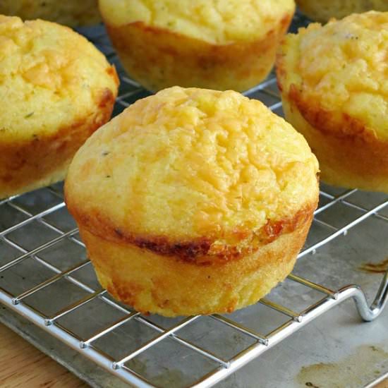 Garlic Cheddar Cornbread Muffins