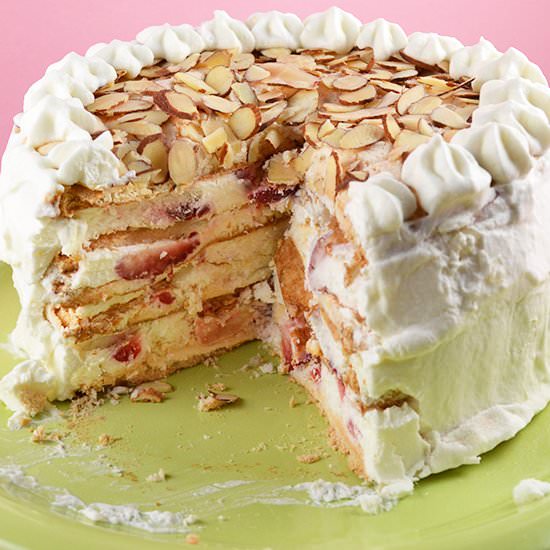 Frozen Strawberry Cream Torte