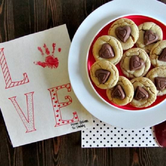 Peanut Butter Heart Cookies