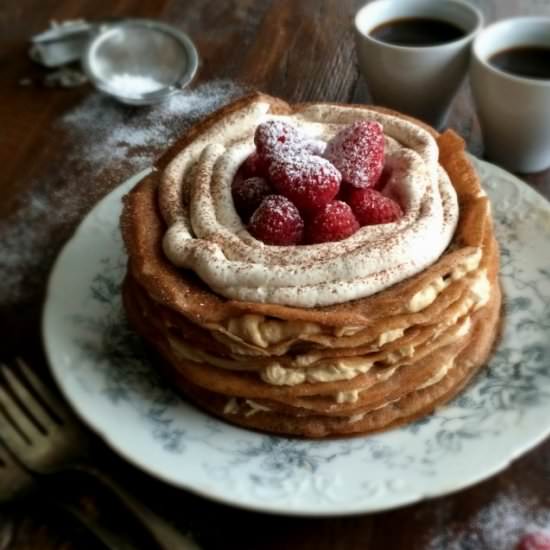 Mocha Mille Crepe Cake