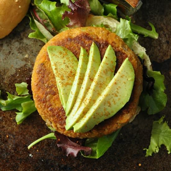 Cajun Chickpea Sweet Potato Burgers