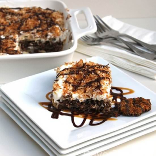 Chocolate Samoa Dessert Lasagna