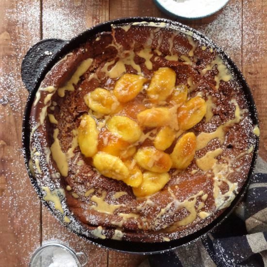 Chocolate Banana Dutch Baby Pancake