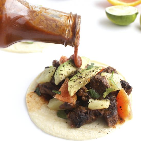 Hawaiian Barbecue Beef Tacos