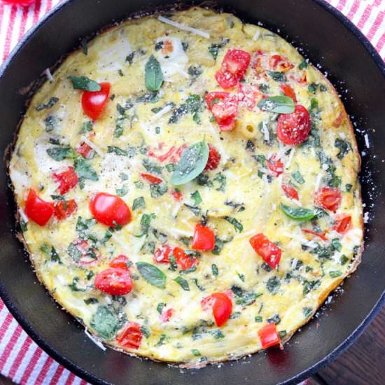 Caprese Egg and Pasta Frittata