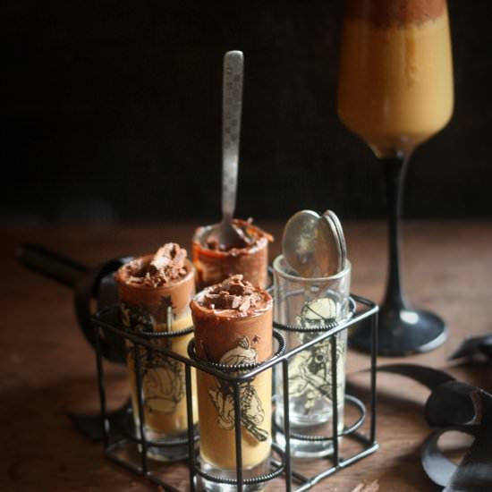 Espresso Pannacotta with Chocolate