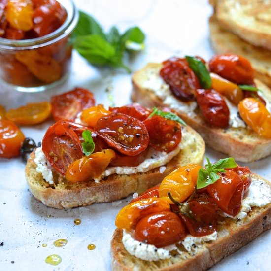 Roasted tomato bruschetta