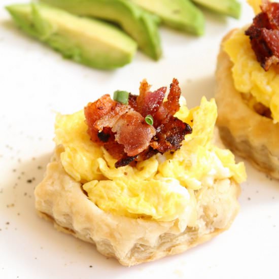 Bacon and Eggs Puff Pastries