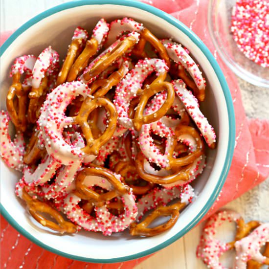Pink Yogurt Covered Pretzels