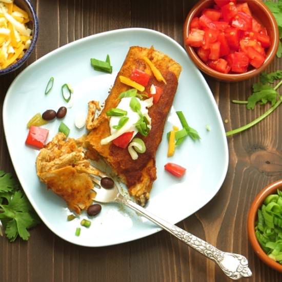 Chicken and black bean enchiladas