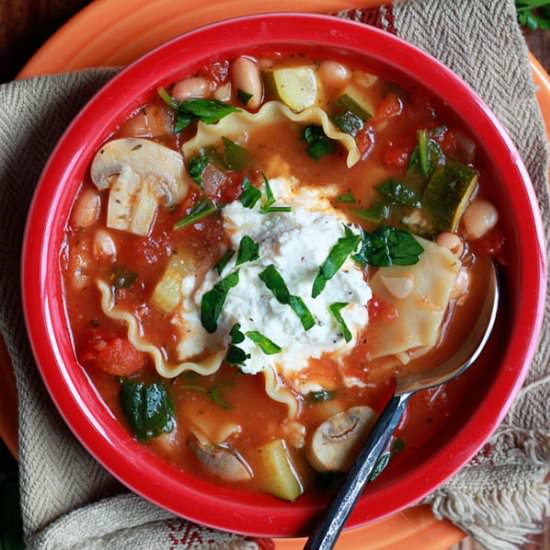 Vegetable Lasagna Soup