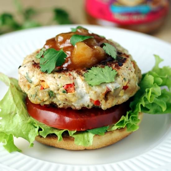 Open-Faced Thai Curry Turkey Burger