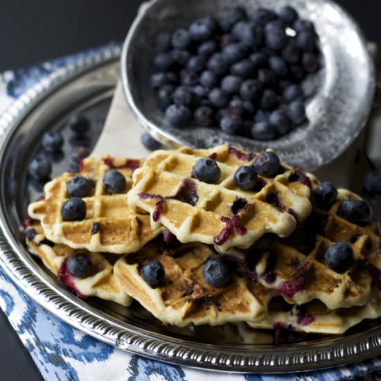 Blueberry Oatmeal Waffles