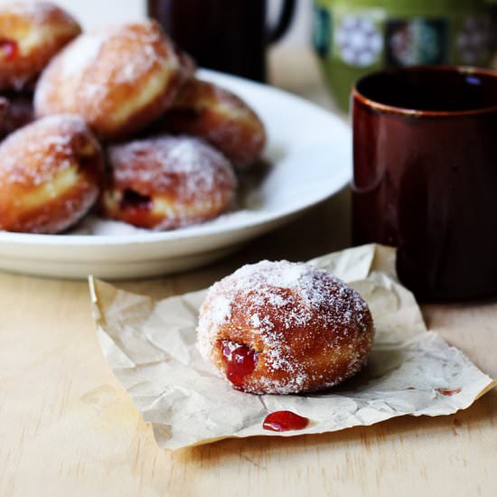 Double Vanilla Jam Donuts