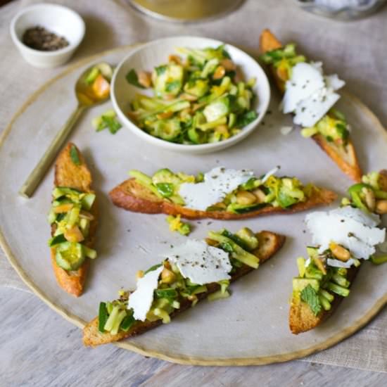 Zucchini and Ricotta Bruschetta